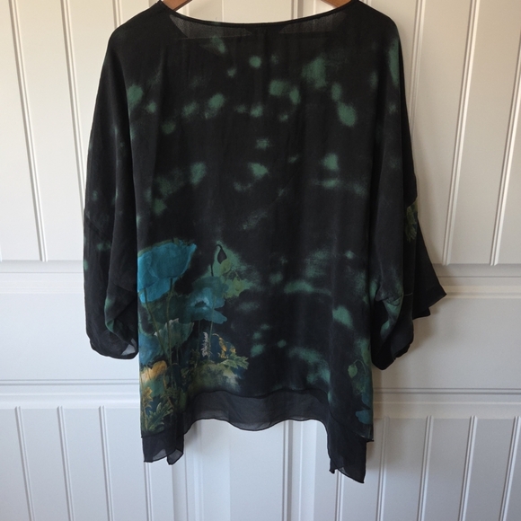 Citron Santa Monica Silk Lagenlook Top 2X Plus Size - Picture 8 of 8